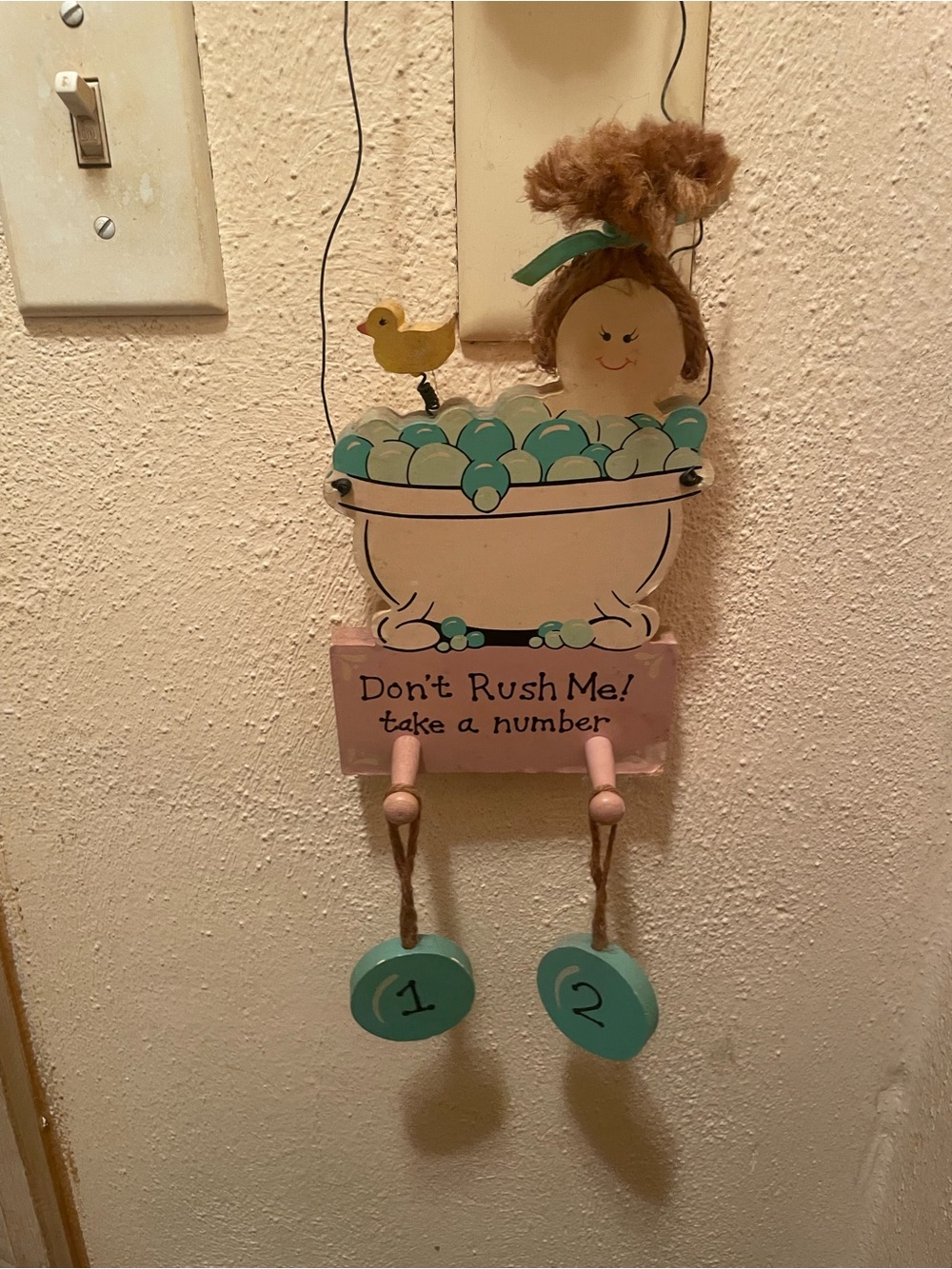 Whimsical Bubble Bath Wall Hook - Pink & Teal